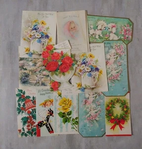 Lote de 12 tarjetas de felicitación de cumpleaños de bebé de Navidad de colección sin usar manualidades brillantes - Imagen 1 de 12