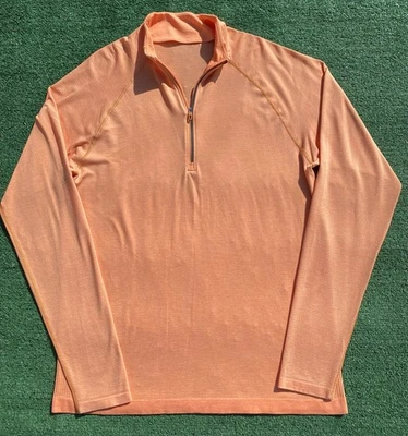 Lululemon Athletic Metal Vent Tech 1/2 Zip Stoney Peach Warm Apricot Top Large - Image 1 of 4