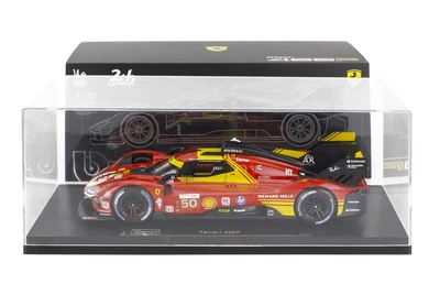 MODELLINO AUTO STATICO BURAGO FERRARI 499P LE MANS 2024 FUOCO CON VETRINA 1/18 - Immagine 1 di 4