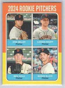 2024 Topps Heritage #617 Rookie Pitchers Miller / Roupp / Avila / Black Giants - Picture 1 of 2