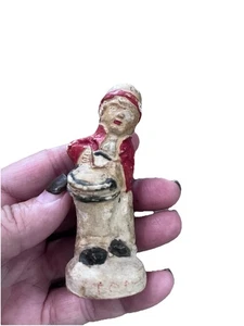 Miniature Chalkware Carnival Souvenir Drummer Boy Hand Painted - Picture 1 of 10