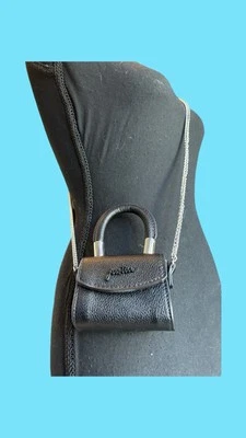 Mini Baby Bowler Bag Black With Silver Chain Crossbody Strap by Justice - Image 1 of 4