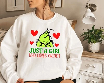 Just A Girl Who Loves Grinch, Sudadera de Navidad, Sudadera con Capucha Grinch, Regalo de Navidad Foto 1 de 4