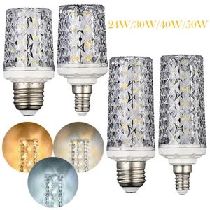 2X 24w 30w 40w 50w Led Bulb E27 Light Cool White E14 110v 220v White Warm Light - Picture 1 of 11