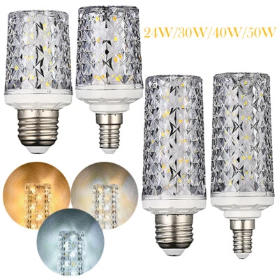 2X 24w 30w 40w 50w Led Bulb E27 Light Cool White E14 110v 220v White Warm Light - Image 1 of 4