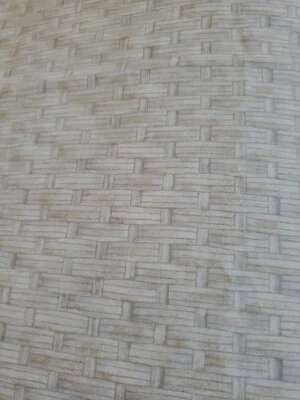 Vntg Sewing Fabric Marcus Bros Grey Basket Weave 14x45" 1/3 Yd+ Cotton - Image 1 of 4