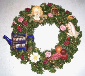 Artisan Made Wreath...Made w/Vintage Finds... Over 12"...One of a Kind!! - Picture 1 of 1