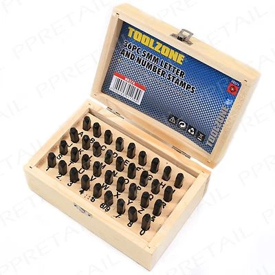 36Pc 5mm Alphabet & Number Name Personal Marking Tool Kit Letter Punch Stamp Set - Image 1 of 2