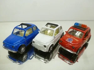3x CHINA FIAT 500 PULLBACK - FIRE BRIGADE - RED+BLUE+WHITE L8.2cm - GOOD - 223 - Picture 1 of 5
