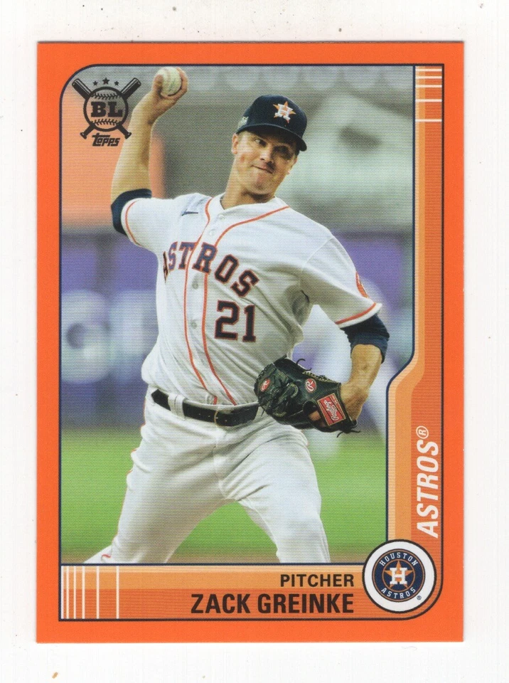 2021 TOPPS BIG LEAGUE BASEBALL ORANGE ZACK GREINKE HOUSTON ASTROS #150 - Image 1 of 1