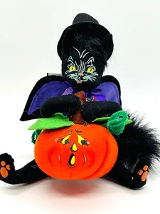 Muñecas Annalee 4" murciélago negro gato sosteniendo calabaza otoño Halloween (310520) regalo 2020 - Imagen 1 de 12