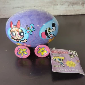 The Powerpuff Girls Egg Car Tin Easter candy container Vintage Sealed - Picture 1 of 6