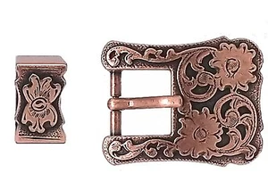 Dual Cactus Buckle and Keeper Copper Plated for 3/4" Belts 3425-10 - Picture 1 of 1