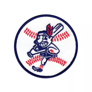 1973-1978 Cleveland Indians MLB Home & Road maglia toppa manica con bordo blu - Foto 1 di 1