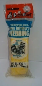 Vintage FROST KING Re-Web Kit Lawn Chair 39 Feet YELLOW WHITE Stripes NIP - Picture 1 of 2