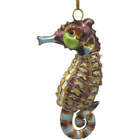Cloisonne Articulated Seahorse Ornament Purple