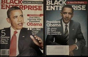 Lot Of 2 Black Enterprise Mags - President Barack Obama - Oval Office Interview - Imagen 1 de 1