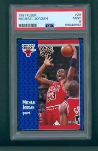 1991 Fleer Basketball Card - #29 Michael Jordan, PSA 9 MINT - Picture 1 of 2