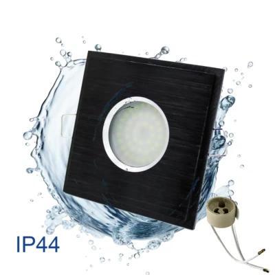 LED Einbaustrahler Badezimmer Spots IP44 Quadrat schwarz satiniert COB DIMMBAR - Bild 1 von 4