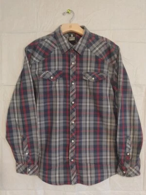 Camisa a Presión Ocean Current Western Pearl Para Hombre Talla XL Negra Gris A Cuadros Manga Larga Foto 1 de 4