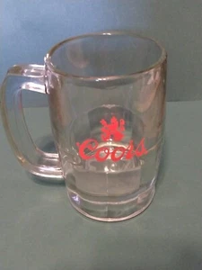 Taza de cerveza vintage de vidrio transparente pesado Coors Stein - Imagen 1 de 6