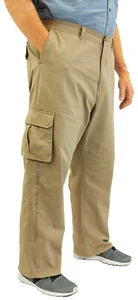 ROCXL Big & Tall Men's Cargo Pants Expandable Waist 100% Cotton Sizes 42 - 68 - Picture 1 of 26