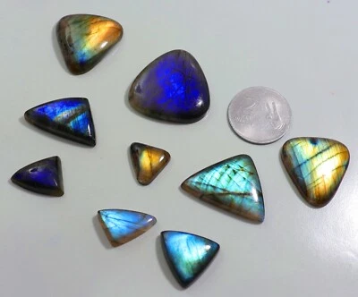 Piedra preciosa de 306 quilates de espectrolita de fuego natural labradorita trillón de cabujón LR-290 Foto 1 de 4