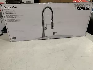 Grifo de cocina rociador extraíble Kohler Sous Pro-Style en acero inoxidable robado *NUEVO* - Imagen 1 de 7