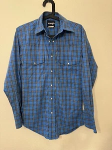 Wrangler Pearl Snap Plaid Shirt Mens Size S Rodeo Costume - Picture 1 of 10