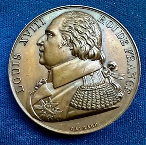France 1816 AE 40mm Louis XVIII medal by Gayrard - Picture 1 of 4