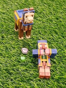 Minecraft Craft-A-Block Wandering Trader & Llama Action Figure 2-Pack Mattel