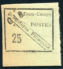 GABON 1889 Yvert 15 * TADELLOS signiert ROUMET 1400€(S4294