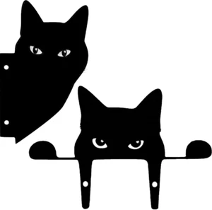2 Pieces Black Cat Statue Art Decor for Garden, Yard, Lawn, Pathway - Picture 1 of 17