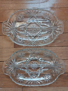 Anchor Hocking Star of David Divided Relish Dish Early American Prescut - Picture 1 of 4