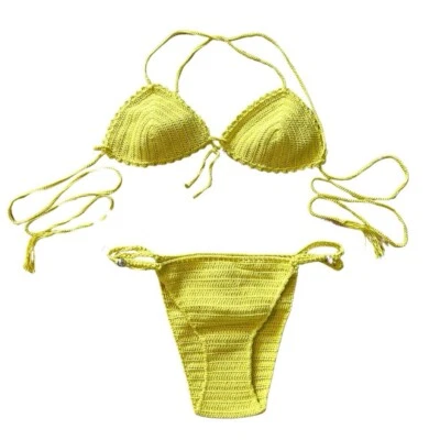 Lime Green Handmade Crochet Swimsuit - Image 1 of 3