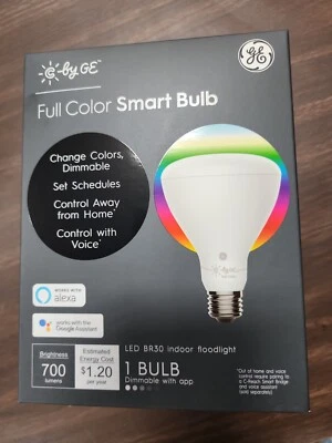 4  C by GE LED BR30 Full Color Smart Bulb Dimmable Alexa & Google NEW - Image 1 of 3