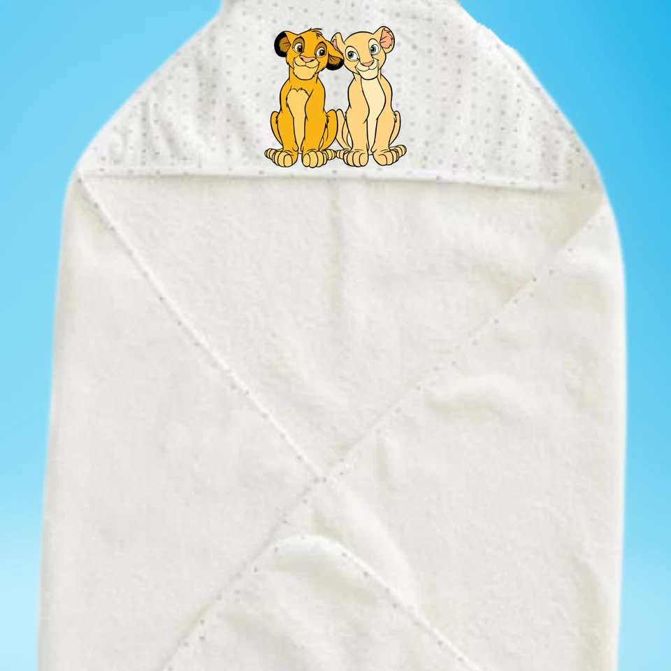 Toalla de baño personalizada hecha a mano inspirada en el Rey León con capucha para bebé niño pequeño Foto 1 de 1