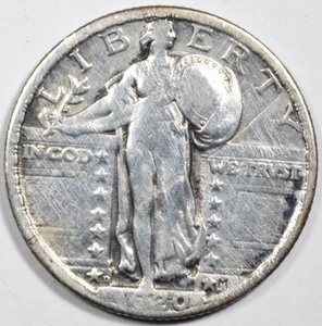 1920-D STANDING LIBERTY QUARTER ~ CLEANED, SCRATCHES ~ BOLD DATE VF/XF DETAILS! - Picture 1 of 2