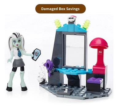 Mega Bloks Monster High School Teen Scream Salon Set DAMAGED PACKAGING - Image 1 of 4
