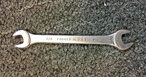 Llave Doble Extremo Abierto Cromo 3/8 y 7/16, Forjada EN EE. UU. - Imagen 1 de 3