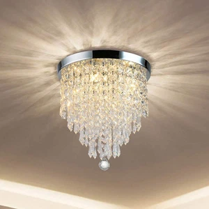 Depuley Mini Crystal Ceiling Light, 4-Light LED Crystal Chandelier Light Fixt... - Picture 1 of 9
