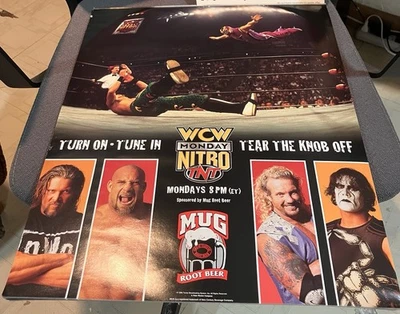 Cartel de cerveza raíz taza WCW Monday Nitro 1998 20x16 Foto 1 de 2