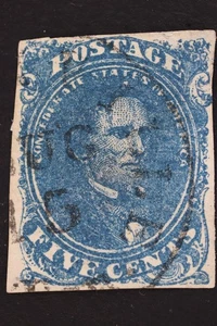 US CSA CONFEDERATE STATES SC# 4 THIN FAULT USED CANCEL SPACE FILLER - Picture 1 of 3