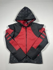 New Ruazua Jacket XS Faux Leather Studded Heart Cosplay Hoodie Halloween Costume - Picture 1 of 8