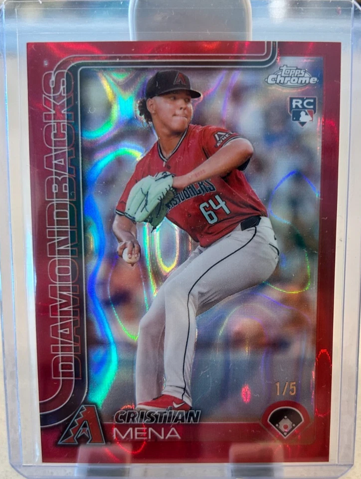 2025 Topps Chrome Cristian Mena Red RC 1/5 Diamondbacks - Image 1 of 1
