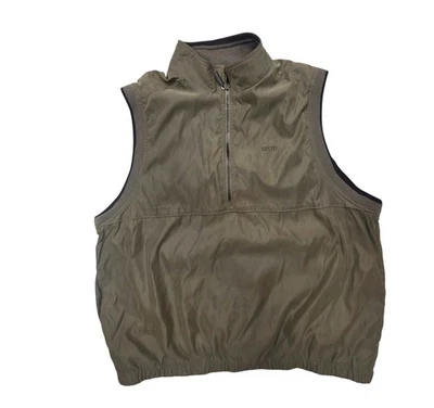 Izod Mens Olive Green Zip-Up Vest XL Polyester/Nylon Golf Hiking Gorpcore Pocket - Image 1 of 4