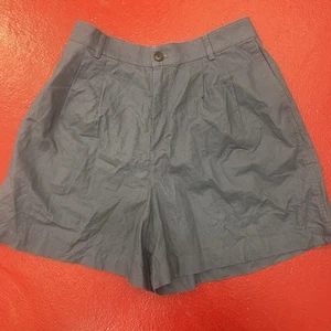 Uniqlo Women's Shorts M Blue 50% Cotton 50% Linen vgc - Picture 1 of 5