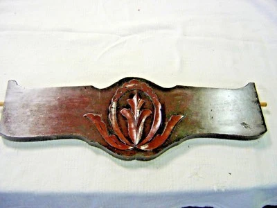 Antiguo frontón de salvamento de caoba tallado aplicado ~ corona 21" de ancho #457 Foto 1 de 4