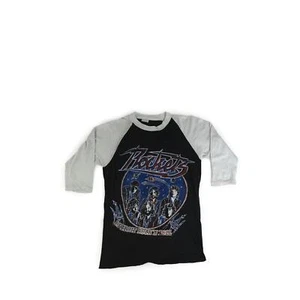 Vintage 1980's Detroit Rock N Roll Rocket Baseball Tee Shirt - Picture 1 of 4