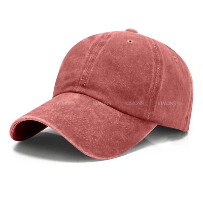 Gorra de béisbol estilo polo liso liso de algodón lavado teñido sombrero papá ajustable Foto 1 de 4